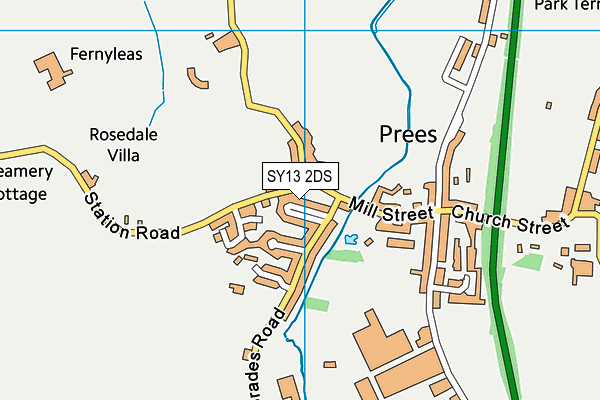 SY13 2DS map - OS VectorMap District (Ordnance Survey)