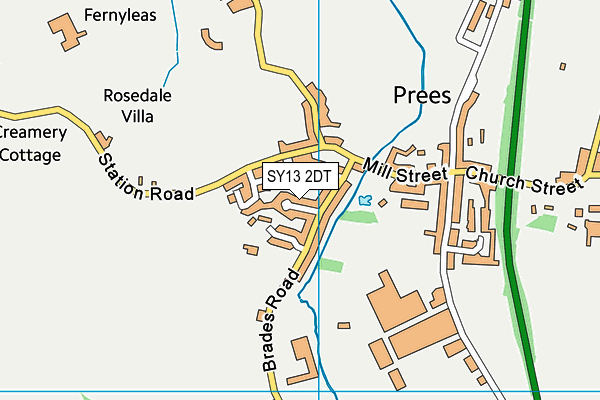 SY13 2DT map - OS VectorMap District (Ordnance Survey)