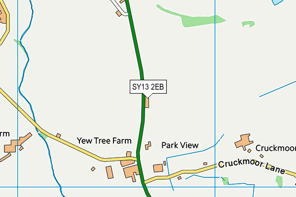 SY13 2EB map - OS VectorMap District (Ordnance Survey)