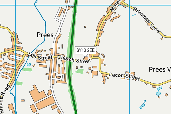 SY13 2EE map - OS VectorMap District (Ordnance Survey)