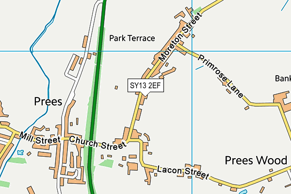 SY13 2EF map - OS VectorMap District (Ordnance Survey)