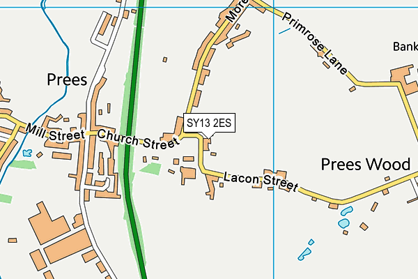 SY13 2ES map - OS VectorMap District (Ordnance Survey)