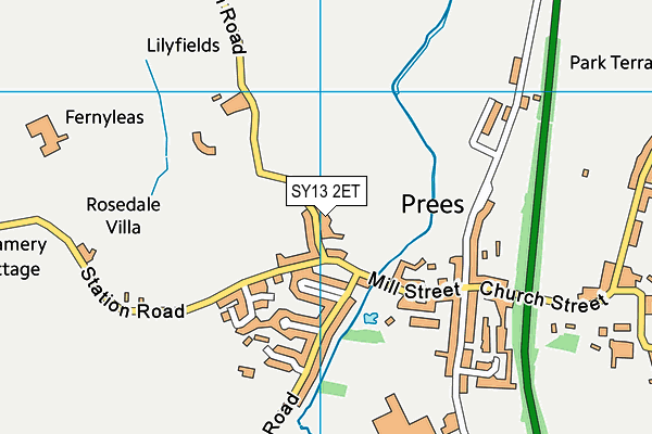 SY13 2ET map - OS VectorMap District (Ordnance Survey)