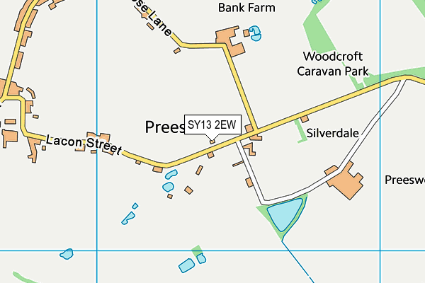 SY13 2EW map - OS VectorMap District (Ordnance Survey)