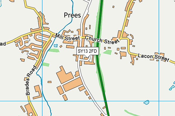 SY13 2FD map - OS VectorMap District (Ordnance Survey)