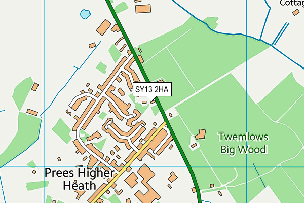 SY13 2HA map - OS VectorMap District (Ordnance Survey)