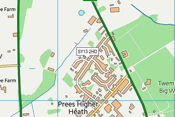 SY13 2HD map - OS VectorMap District (Ordnance Survey)