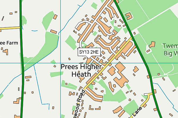 SY13 2HE map - OS VectorMap District (Ordnance Survey)