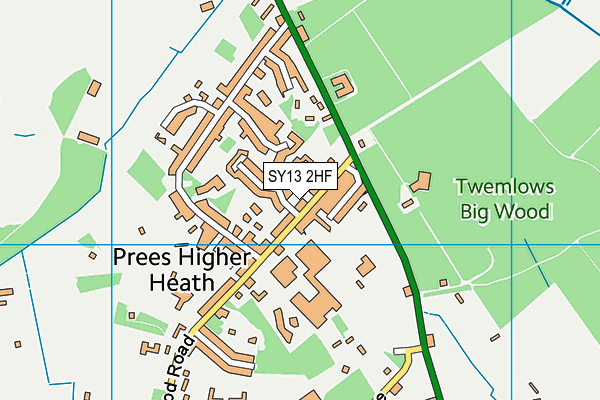 SY13 2HF map - OS VectorMap District (Ordnance Survey)