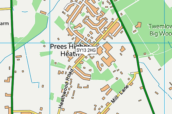 SY13 2HG map - OS VectorMap District (Ordnance Survey)