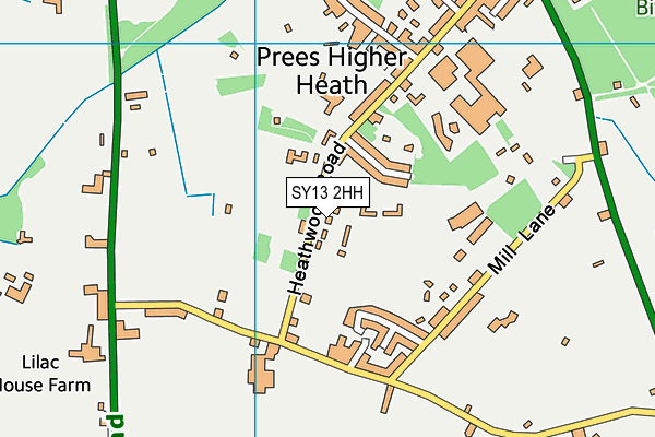 SY13 2HH map - OS VectorMap District (Ordnance Survey)