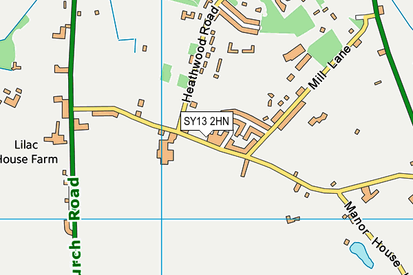 SY13 2HN map - OS VectorMap District (Ordnance Survey)