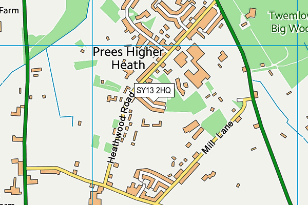 SY13 2HQ map - OS VectorMap District (Ordnance Survey)