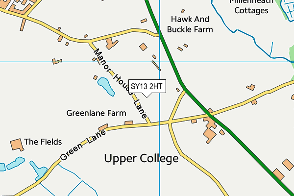 SY13 2HT map - OS VectorMap District (Ordnance Survey)