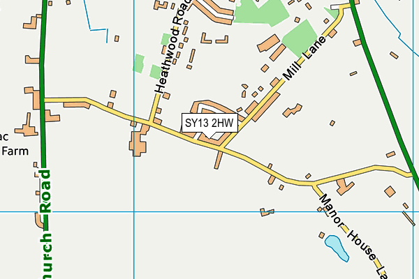 SY13 2HW map - OS VectorMap District (Ordnance Survey)