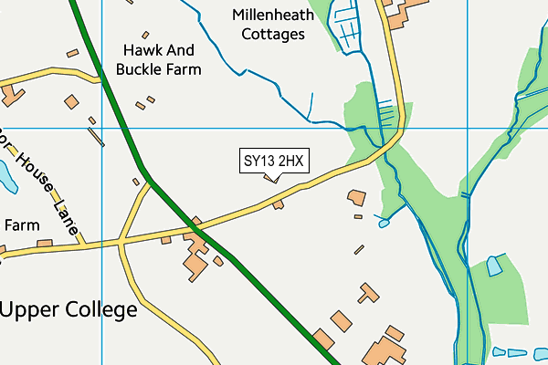 SY13 2HX map - OS VectorMap District (Ordnance Survey)