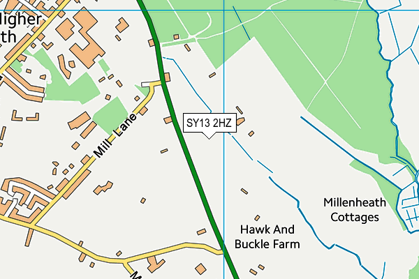 SY13 2HZ map - OS VectorMap District (Ordnance Survey)