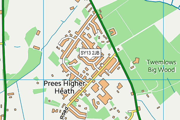 SY13 2JB map - OS VectorMap District (Ordnance Survey)