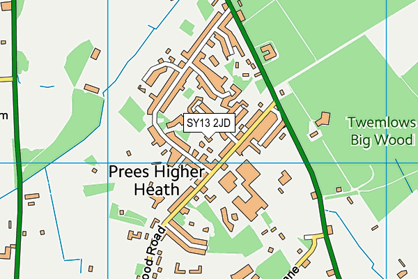 SY13 2JD map - OS VectorMap District (Ordnance Survey)