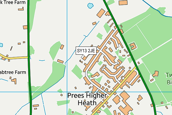 SY13 2JE map - OS VectorMap District (Ordnance Survey)