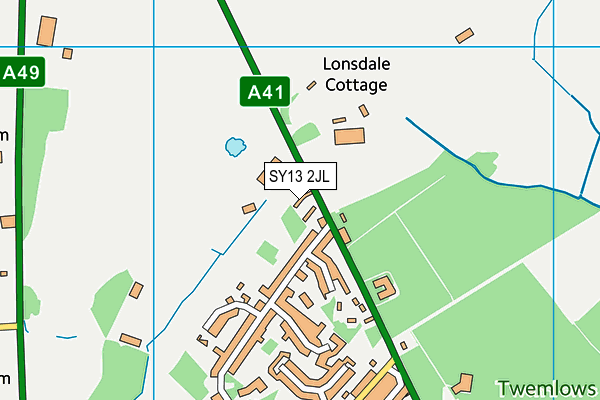 SY13 2JL map - OS VectorMap District (Ordnance Survey)