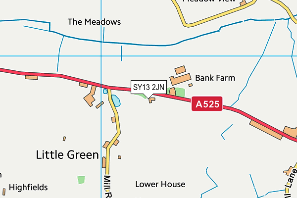 SY13 2JN map - OS VectorMap District (Ordnance Survey)