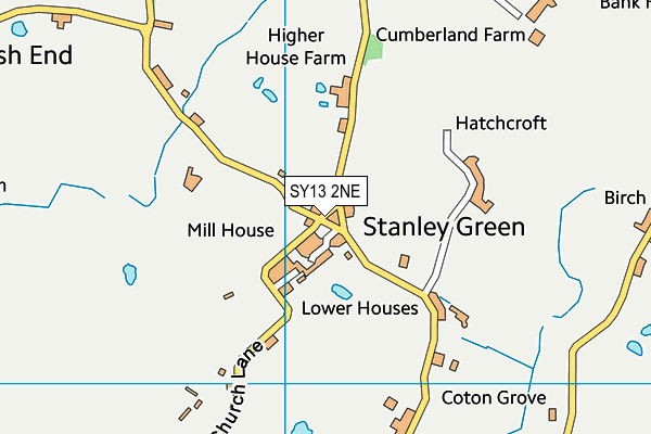 SY13 2NE map - OS VectorMap District (Ordnance Survey)