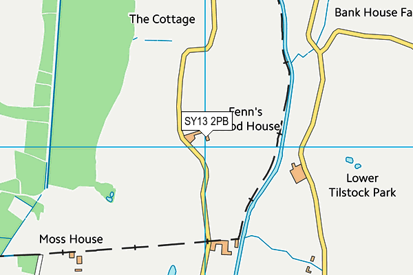 SY13 2PB map - OS VectorMap District (Ordnance Survey)