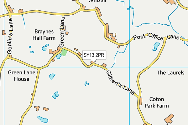 SY13 2PR map - OS VectorMap District (Ordnance Survey)