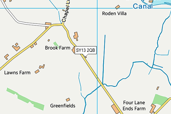 SY13 2QB map - OS VectorMap District (Ordnance Survey)