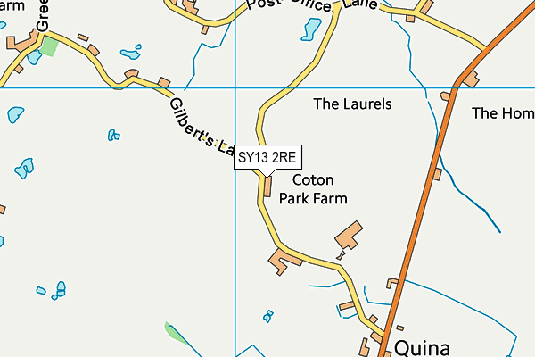 SY13 2RE map - OS VectorMap District (Ordnance Survey)