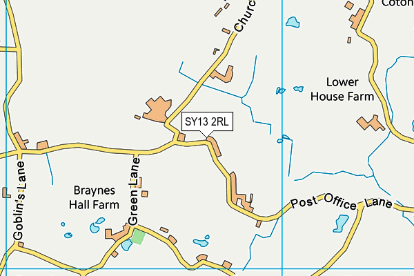 SY13 2RL map - OS VectorMap District (Ordnance Survey)