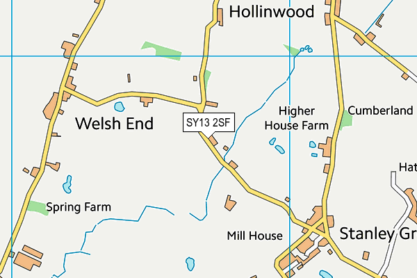 SY13 2SF map - OS VectorMap District (Ordnance Survey)