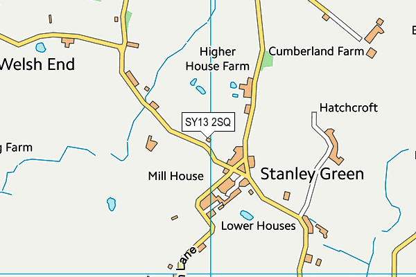 SY13 2SQ map - OS VectorMap District (Ordnance Survey)