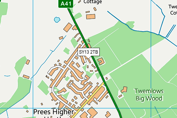 SY13 2TB map - OS VectorMap District (Ordnance Survey)