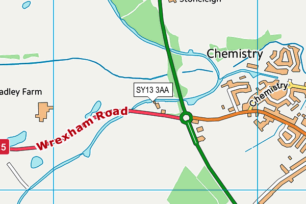 SY13 3AA map - OS VectorMap District (Ordnance Survey)