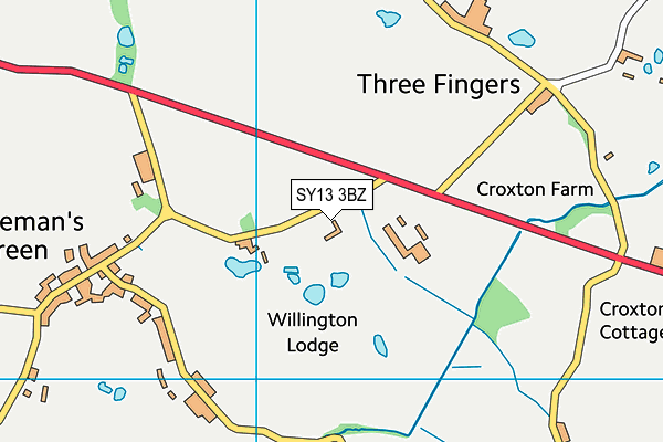 SY13 3BZ map - OS VectorMap District (Ordnance Survey)