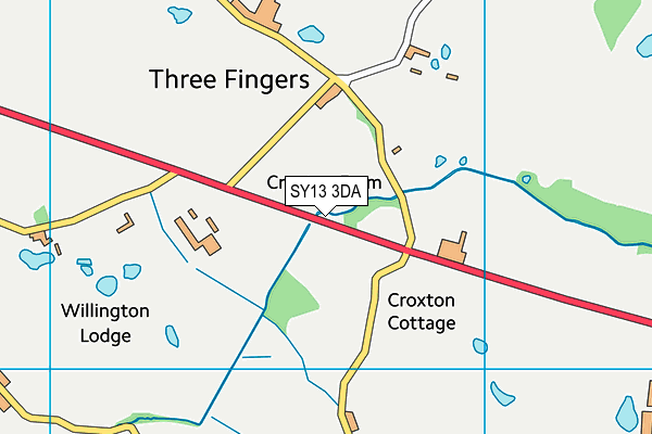 SY13 3DA map - OS VectorMap District (Ordnance Survey)