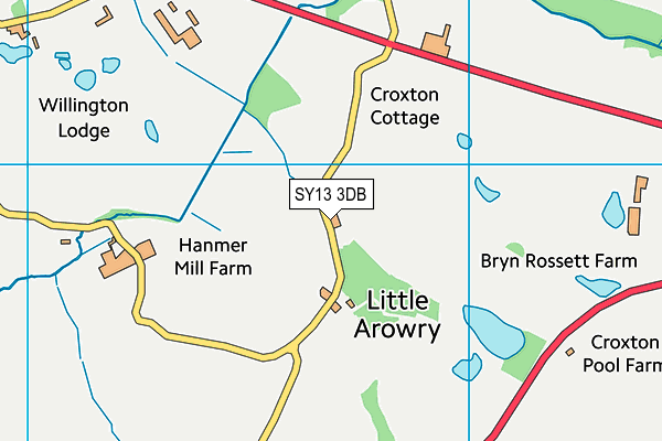 SY13 3DB map - OS VectorMap District (Ordnance Survey)