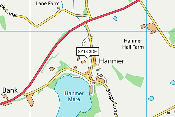 SY13 3DE map - OS VectorMap District (Ordnance Survey)