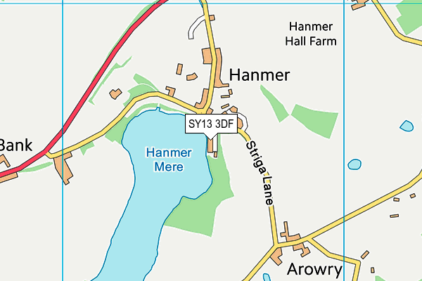 SY13 3DF map - OS VectorMap District (Ordnance Survey)