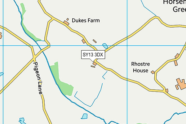 SY13 3DX map - OS VectorMap District (Ordnance Survey)