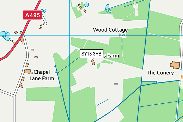 SY13 3HB map - OS VectorMap District (Ordnance Survey)