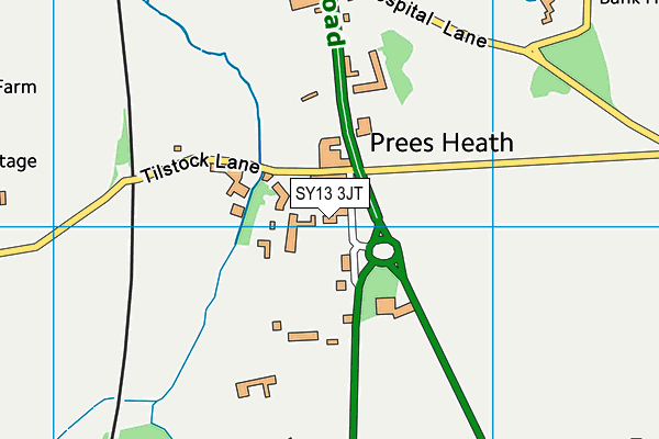 SY13 3JT map - OS VectorMap District (Ordnance Survey)