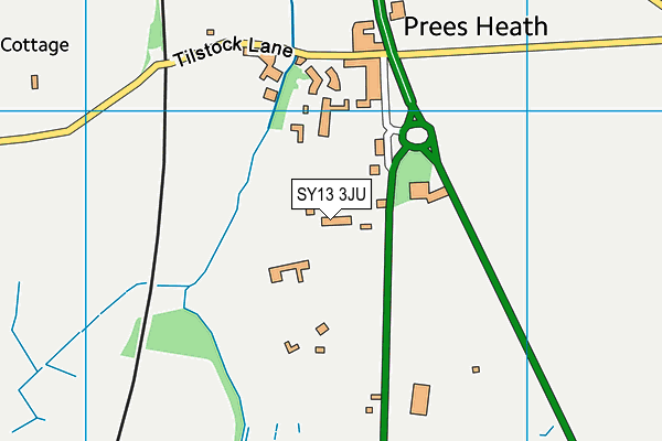 SY13 3JU map - OS VectorMap District (Ordnance Survey)