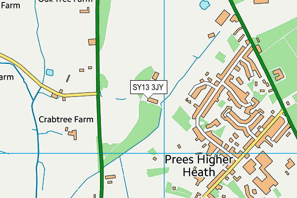 SY13 3JY map - OS VectorMap District (Ordnance Survey)