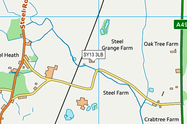 SY13 3LB map - OS VectorMap District (Ordnance Survey)