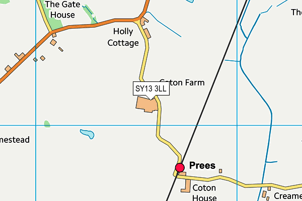 SY13 3LL map - OS VectorMap District (Ordnance Survey)