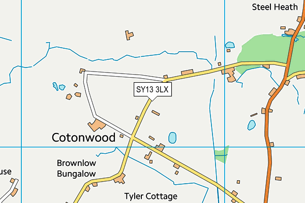 SY13 3LX map - OS VectorMap District (Ordnance Survey)