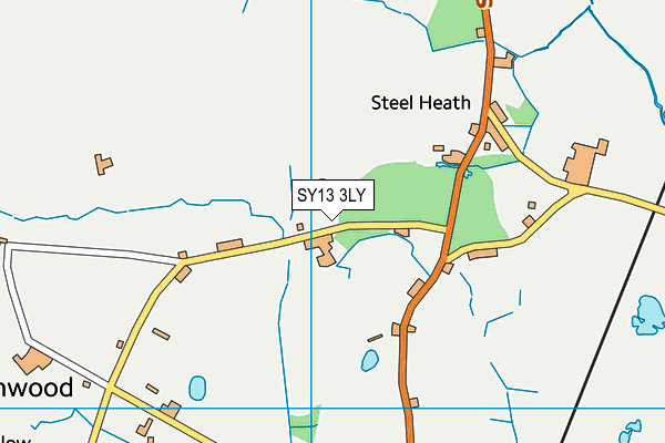 SY13 3LY map - OS VectorMap District (Ordnance Survey)